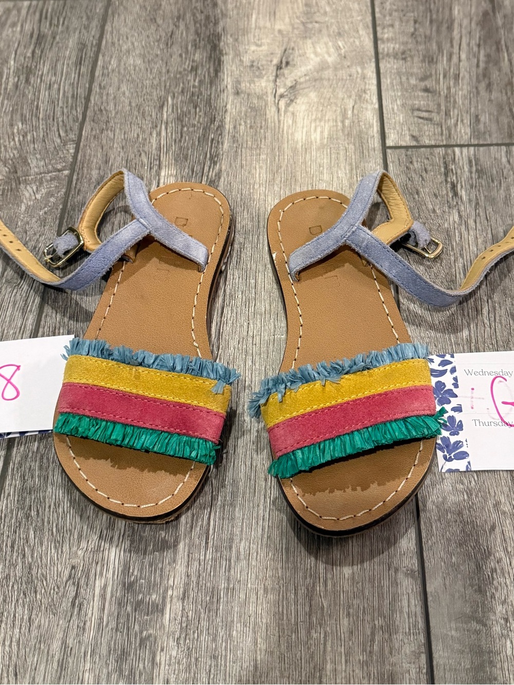 Mini Boden eu 28 Kids Multicolor Fringe Sandals - Casual Summer Shoes